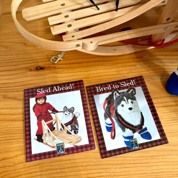 American Girl Bred to Sled, Sled Ahead Set - Sleigh, Red Winter, Husky Dog Snow - Picture 6 of 13